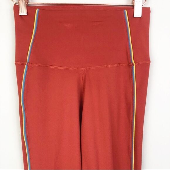 NIKE | Leggings Burnt Orange With Rainbow Stripe Women’s Size Small - Picture 3 of 10
